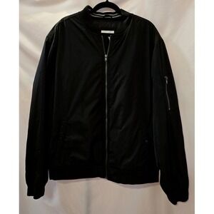 Old Navy Mens Bomber Full Zip Jacket Black Size XL